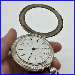 1880 Elgin Grade 81 Size 18 Pocket Watch with Key and Coin Silver Open Face Case