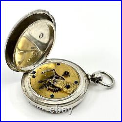 1880 Elgin Grade 81 Size 18 Pocket Watch with Key and Coin Silver Open Face Case