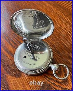 1880's Ami Sandoz & Son 13J Key Wind/Set 54mm Sterling Silver Case Runs Great