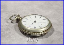 1880's Broadway Waltham 18S Model 1877 7J Pocket Watch Dueber Silverine Case