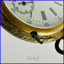 1880's Warrington Lever Set Hunting Tornado Case Gold antique vtg pocket watch
