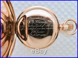 1883-1899 E. HOWARD BOSTON 18 Size Series VII 14K GOLD Hunting Case Watch N