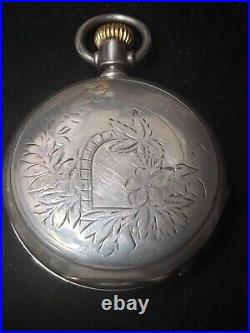 1883 E HOWARD POCKET WATCH SER. VII 17 JEWEL STEM W 18S Coin SILVER Hunter Case