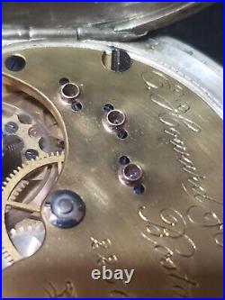 1883 E HOWARD POCKET WATCH SER. VII 17 JEWEL STEM W 18S Coin SILVER Hunter Case