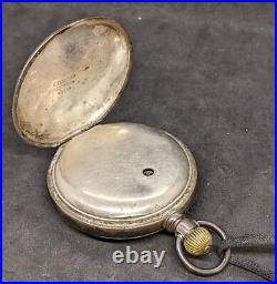 1883 WALTHAM Key Wind Pocket Watch Broadway Coin Silver Case As Found