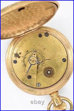 1885 Elgin Pocket Watch Grade 7 Size 18s 7J GF Engraved Case with Key, Extra Dials