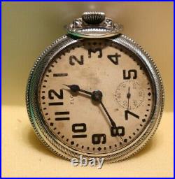 1885 Elgin Stainless Pocket Watch Traian Case GM Wheeler 18s 15j (NR)