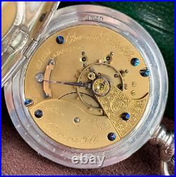 1886 Aurora Watch Co. 18S 15 Jewels Coin Silver Case Pocket Watch