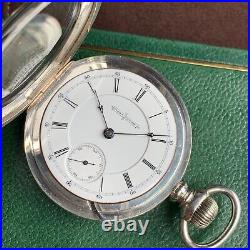 1886 Aurora Watch Co. 18S 15 Jewels Coin Silver Case Pocket Watch