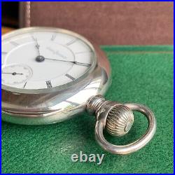1886 Aurora Watch Co. 18S 15 Jewels Coin Silver Case Pocket Watch