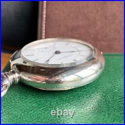 1886 Aurora Watch Co. 18S 15 Jewels Coin Silver Case Pocket Watch