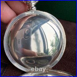 1886 Aurora Watch Co. 18S 15 Jewels Coin Silver Case Pocket Watch