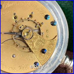 1886 Aurora Watch Co. 18S 15 Jewels Coin Silver Case Pocket Watch