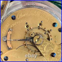 1886 Aurora Watch Co. 18S 15 Jewels Coin Silver Case Pocket Watch