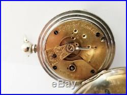 1887 Elgin Size 18s Key Wind 11 Jewel Pocket Watch in Double Hinged OF Case Runs