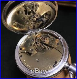 1888 ELGIN 16 SIZE Antique Pocket Watch with Big Coin Silver Case Very Vintage 105