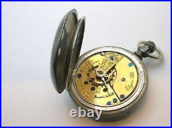 1888 Elgin Grade 74 Pocket Watch S18 Heavy Coin Silver Case Working B/o