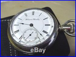 1889 Hampden Pocket Watch Glass Display Case, 18 Sz, 11j, Running Beauty