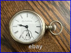 1890 Elgin Pocket Hunter Watch 15j Gr 96 Model 4 Silverode Case 18s