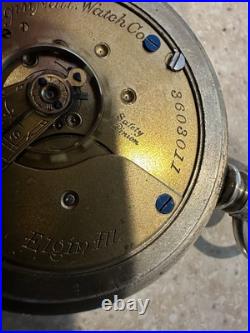 1890 Elgin Pocket Hunter Watch 15j Gr 96 Model 4 Silverode Case 18s