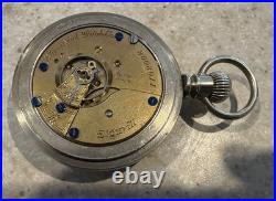 1890 Elgin Pocket Hunter Watch 15j Gr 96 Model 4 Silverode Case 18s