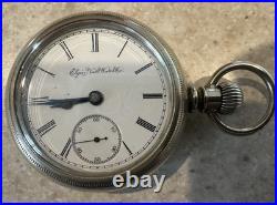 1890 Elgin Pocket Hunter Watch 15j Gr 96 Model 4 Silverode Case 18s
