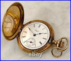 1890's ELGIN National Pocket Watch. 14K Gold Filled Case. Grade 109