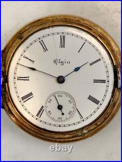 1890's ELGIN National Pocket Watch. 14K Gold Filled Case. Grade 109