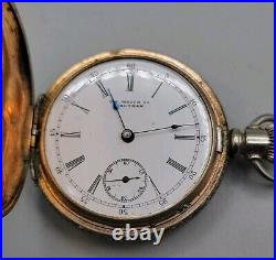 1892 US Watch CO Pocket Watch Model 1889 Gilt Hunter Case 7j 6s Antique Grade 66