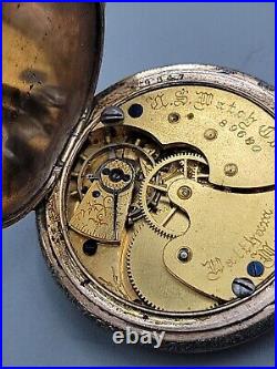 1892 US Watch CO Pocket Watch Model 1889 Gilt Hunter Case 7j 6s Antique Grade 66