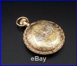 1893 14k White Yellow Rose Elgin Hunter Keystone Case Pocket Watch 0s 7j W317