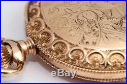 1894 antique Ornate Elgin Hunting Case Pocket Watch EXCELLENT CONDITION