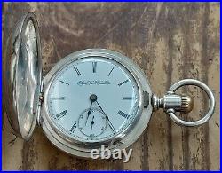 1895, Elgin, Size 18, Full Hunter, Coin Silver Pocket Watch. FREE 4 DAY SHIPPING