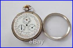 1895 Rare Silver Cased Smith & Son Split Second Chronograph Pocket Watch Working