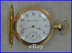 1899 Antique Hampden No 109D In Split Flag Hunting Case Pocket Watch