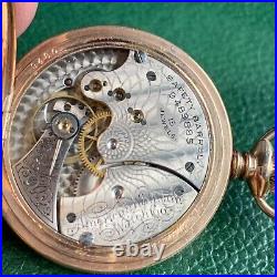 1899 Waltham Tri-Color Fancy Hunter Case Seaside 6S 15 Jewels Pocket Watch