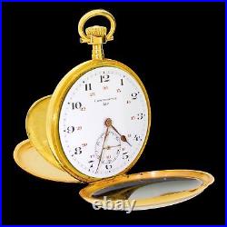 18K Gold 1920's Lip Chronometre Open Face Pocket Watch France Art Deco Case