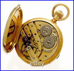18K Gold Hunter Case Pocket Watch Day Date & Time Dial 16 Jewel 16 Size CA1885