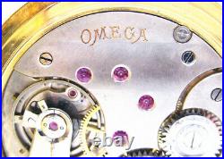 18K Triple Gold Case enamel decor ultrathin OMEGA POCKET WATCH