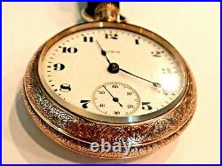 18SZ Elgin BW Raymond Pocket Watch in GF Case-15Jewel, Serviced, Keeps Time