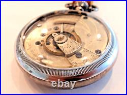 18SZ Elgin Pocket Watch-in Display Case. +Fob -Serviced-15J 1883