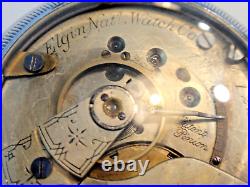 18SZ Elgin Pocket Watch-in Display Case. +Fob -Serviced-15J 1883