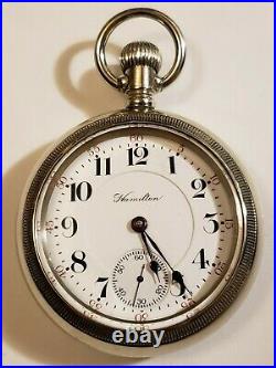 18S Hamilton 21J. Adj. Grade 940 Railroad Pocket Watch (1903) silveroid case