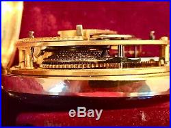 18 K Gold 1815 Joseph Johnson Eng. Pair Cased Fusee Watch Time Keeper Near Mint