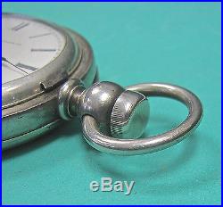 18 size 11 jewel ELGIN KEY WIND AND KEY SET in a 4oz COIN SILVER HUNTING CASE