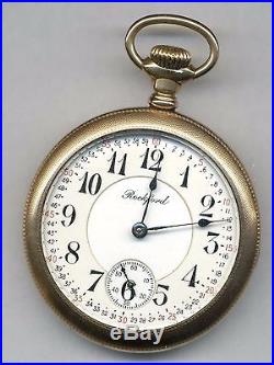 18 size 21 jewel Rockford grade 905 pocket watch Montgomery dial 20 year case