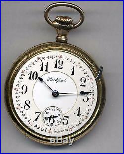 18 size 21 jewel Rockford grade 905 pocket watch Montgomery dial 20 year case