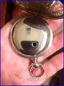 18 size pocket watch OF case Coin Silver Key Wind Set