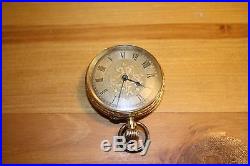 18ct yellow gold cased pocket watch (open faced), Roman numerals