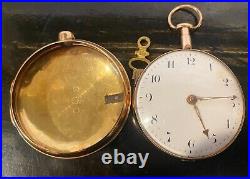 18k solid gold Pair Case Key Wind Pocket watch 115.5 gr